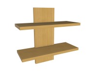 Hátfalas polc szett bükk 60 cm x 23 cm