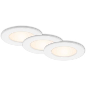 Brilo LED Thin süllyesztett lámpák, 3 darabos készlet, fehér spotlámpák meleg fehér fénnyel.