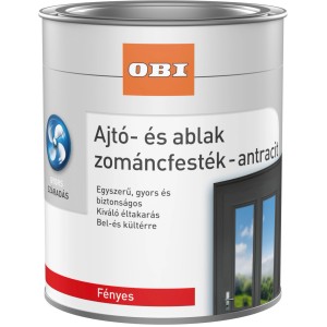 OBI Antracit fényes ablakfesték, 750ml-es doboz. PU lakk ablakokhoz és ajtókhoz.