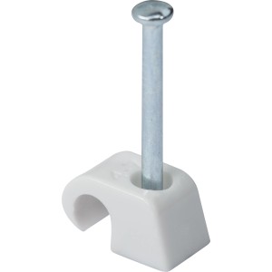 Fehér expressz bilincs szeggel kábelrögzítéshez (Ø 4-7 mm).