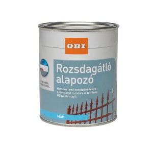 OBI rozsdavédő alapozó világosszürke, matt, 750ml-es doboz. Alapozó fémhez és vashez.