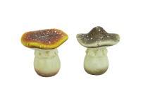 Kerámia gomba 5,5 cm barna-bézs