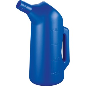 Kék LUX mérőkanna 1000 ml-ig terjedő skálával kenőanyagokhoz.