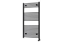 Törölközőszárító radiátor íves fekete 120 cm x 60 cm