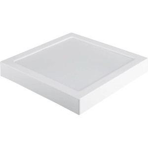 Négyzet alakú, fehér LED-es süllyesztett lámpa mennyezethez.