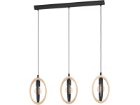 Eglo Basildon függőlámpa 3 foglalattal Fekete-Natúr Eglo Basildon függőlámpa 3 foglalattal Fekete-Natúr