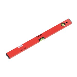 Piros Ellix vízmérték, 60 cm, vízszintes és függőleges libellával.