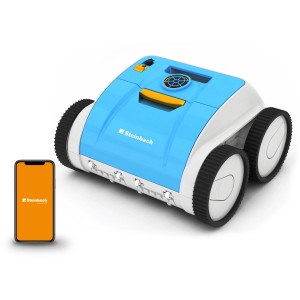 Steinbach Poolrunner Battery Pro medence robot app vezérléssel és kerekekkel.