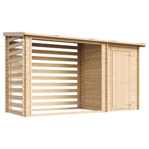 TIMBELA fa kerti ház fatárolóval, kezeletlen, 3,64 m².
