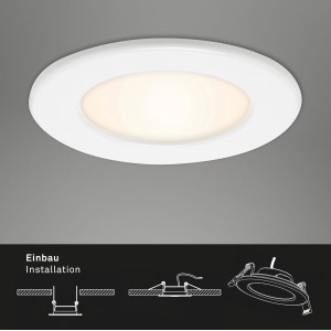 Brilo LED süllyesztett lámpa Thin 3 részes készlet, fehér süllyesztett spotlámpák meleg fehér fénnyel és szerelési útmutatóval.