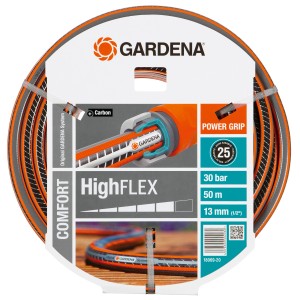 Gardena Comfort High Flex kerti tömlő, 50 m, Power Grip-pel. Rugalmas locsolótömlő a kertbe.