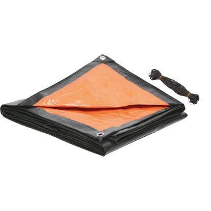 Tarpaulin takaróponyva fűzőlyukakkal narancssárga-szürke 100 g/m2 3 x 4 m