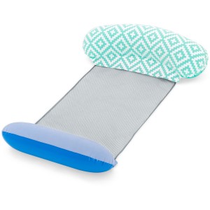 Bestway Comfort Plush medence függőágy, kék-türkiz mintával, 124x80x22cm. Víz függőágy a pihentető órákért a medencében.