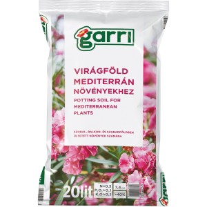Garri virágföld mediterrán növényekhez, 20 literes zsák.