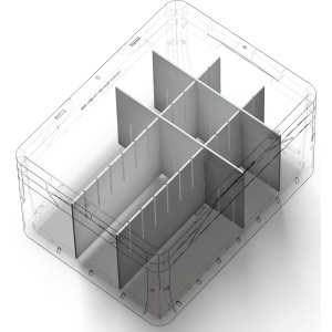 Eurobox rendszer elválasztó, 55,4x26 cm, fehér, tárolódobozok felosztásához.
