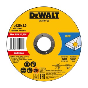 Sárga DeWalt vágókorong, 125x1.0 mm, sarokcsiszoló tartozékokhoz.