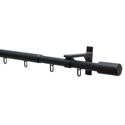 Gardinia Thasos függönyrúdkészlet Ø 19/22 mm átmérő kihúzható 190-360 cm fekete