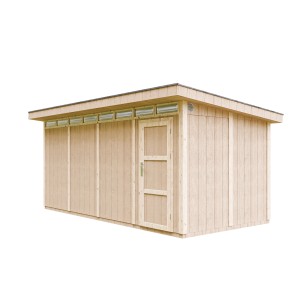 Alapozott fa kerti ház Timbela M905C lapos tetővel, 530x279 cm.