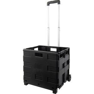 Fekete összecsukható alumínium trolley teleszkópos fogantyúval, 25 l-es.