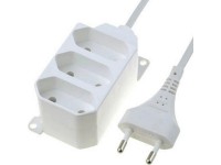 Asztali elosztó 3-as Euro aljzattal 3 méter szerelhető fehér Asztali elosztó 3-as Euro aljzattal 3 méter szerelhető fehér