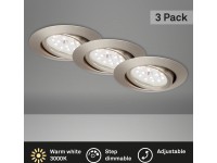 Briloner süllyesztett LED-es lámpa 3 db-os készlet matt nikkel 8 cm