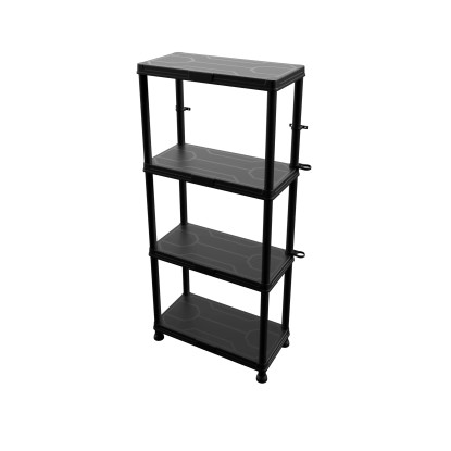 Műanyag háztartási polc 4 szintes 4 x 25 kg teherbírással