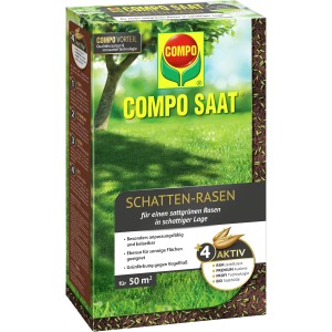 Compo Saat Árnyékfű 1kg: Speciális fűmag árnyékos területekre a sűrű, zöld gyepért.