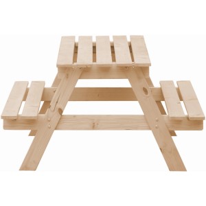 Timbela M010-1 fa gyermek piknikasztal szett a kertbe.