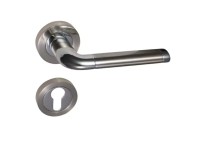 Lindo szatén / króm CZ rozettás ajtókilincs