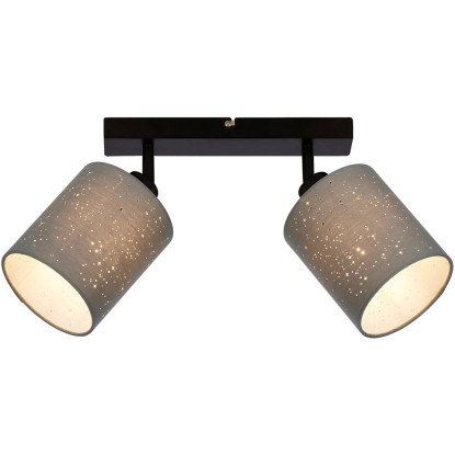 Brilo Stofa spotlámpa 2-es 19,5 cm x 28,5 cm szürke-fekete