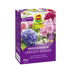 COMPO Rhododendron hosszantartó műtrágya a buja virágzáshoz, 850g-os csomag.