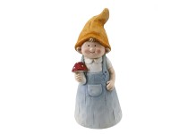 Dekor-figura kerítésen elő fiú terrakotta 22,5 cm világoskék
