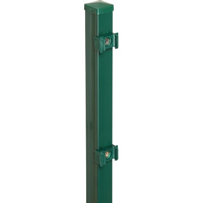 Négyszögletű kerítésoszlop rögzítőlapkákkal 4 cm x 4 cm x 200 cm zöld