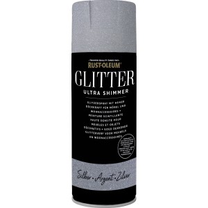 Rust-Oleum Csillámfesték Ultra Shimmer Ezüst, 400ml-es effektfesték bútorokhoz és dekorációkhoz.