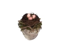 Dekor fészek kaspóban tojással