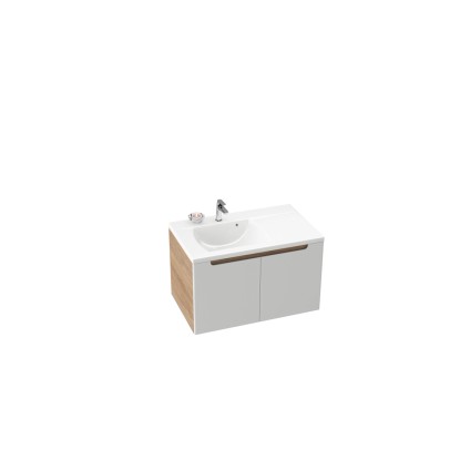 Mosdó Classic 800 jobbos fehér+SD 800 alsó szekrény jobbos capuccino/fehér szett