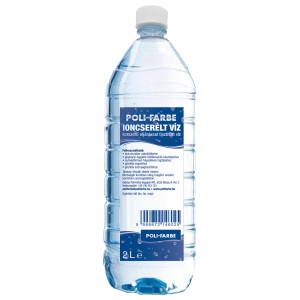 Poli-Farbe desztillált víz palack, 2 liter.