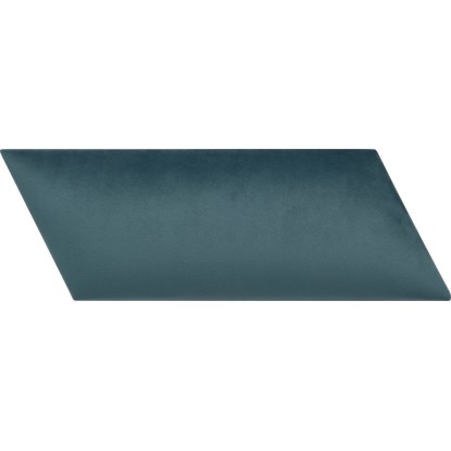 Jobbra dőlt parallelogram alakú fali párna 30 cm x 15 cm bársony petrolkék