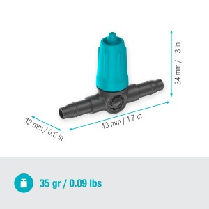 Gardena Állítható sorcsepegtető 0-15 l/h Micro-Drip rendszerekhez, növényi sorok öntözéséhez.