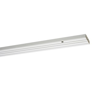 Fehér Gardinia 3-pályás függönysín, 120 cm hosszú, mennyezetre szerelhető.