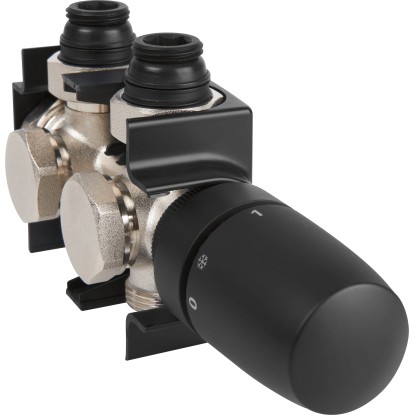 Quattro szelepcsap blokk készlet fűtőtestekhez fekete