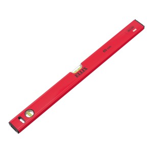 Piros Ellix vízmérték, 60 cm, vízszintes és függőleges libellával.