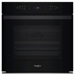 Fekete Whirlpool beépíthető sütő digitális kijelzővel.