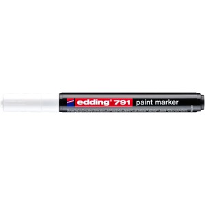 Edding 791 festéktoll, fehér. Filctoll fedő jelölésekhez.