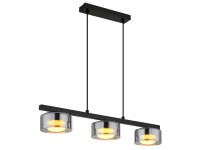 Higgins függeszték fekete mat füstszínű 3xGx53 LED