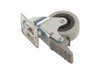 Önbeálló készülékgörgő lemezzel, leállítóval és siklócsapággyal, 50 mm, 35 kg Önbeálló készülékgörgő lemezzel, leállítóval és siklócsapággyal, 50 mm, 35 kg