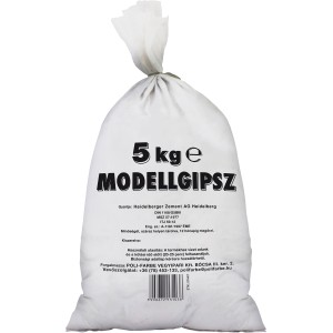 Modellgipsz zsák, 5 kg, modellezéshez és kreatív projektekhez.