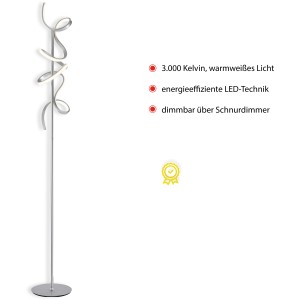 Modern "Curls" LED állólámpa a Just Light-tól acélból, dimmelhető, magassága 53 cm.