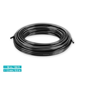 Gardena csepegtetőcső 50m, 13mm, fekete, Micro-Drip-rendszerekhez. Ideális sövények és bokrok öntözéséhez.