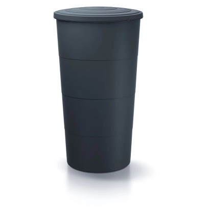 Waterform Smooth esővízgyűjtő hordó, 200 l, antracit. Kerek hordó fedéllel a kerti esővízgyűjtéshez.